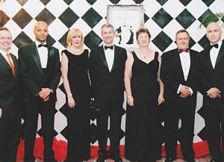 H.E. Bede Gilbert Corry (centre), Ambassador of New Zealand was guest of honour at the ‘NZI New Zealand Black & White Ball 2011’ organized by the New Zealand Society of Thailand at the Amari Watergate Bangkok recently. As usual Pierre Andre Pelletier (left), the effervescent GM of the Amari Watergate and Dermot Gale, the hotel’s executive assistant manager were on hand to ensure that the function was a roaring success. Guests included Khalid Bardan, manager Emirates Airlines for Thailand & Indochina, Liz Mortensen, president of the New Zealand Society, Nikki Cox, president of New Zealand Thai Chamber of Commerce and Grant Signal, chief technical officer NZI.